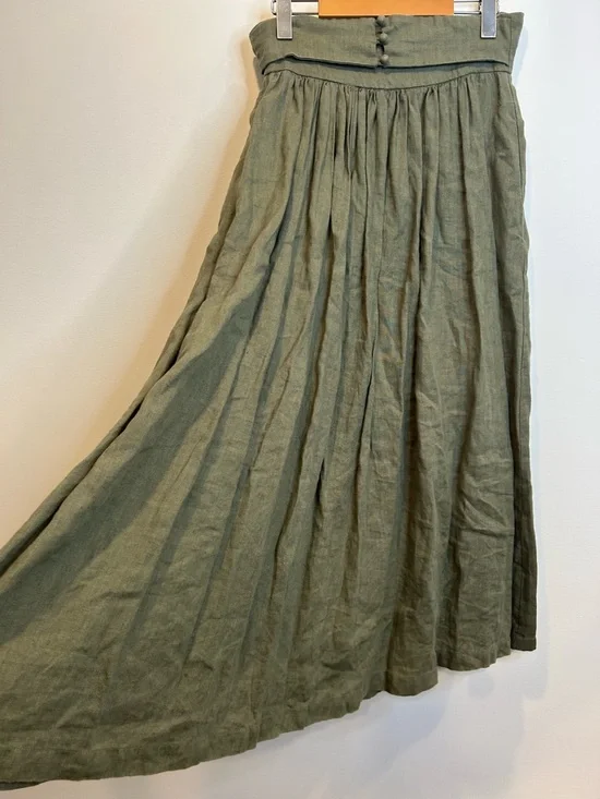 Linennaive HANNAH 38 | GIRDLE LINEN SKIRT Green - Picture 5 of 12